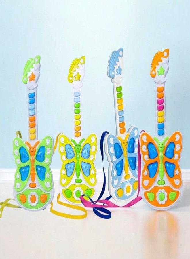 SARASI Butterfly Guitar Toy for Kids, Musical Sound Light, Drum Music, 3 Music Converter (Multicolor) - Image 3